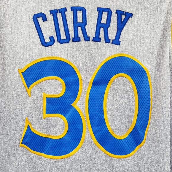 Adidas Golden State Warriors Stephen Curry 30 NBA Jersey Gray Multicolored Sz XL - Picture 5 of 9